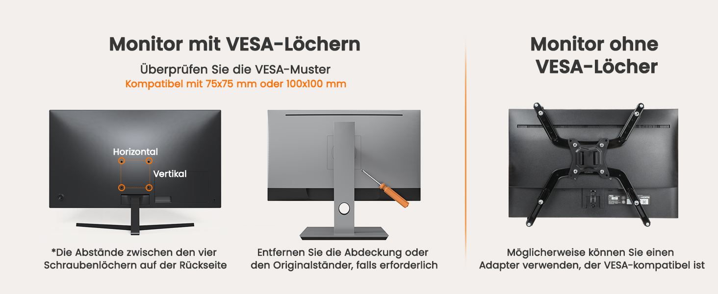 Тримач для моніторів ErGear на 3 монітори (13-27 дюймів), VESA 75/100, 2 USB, чорний
