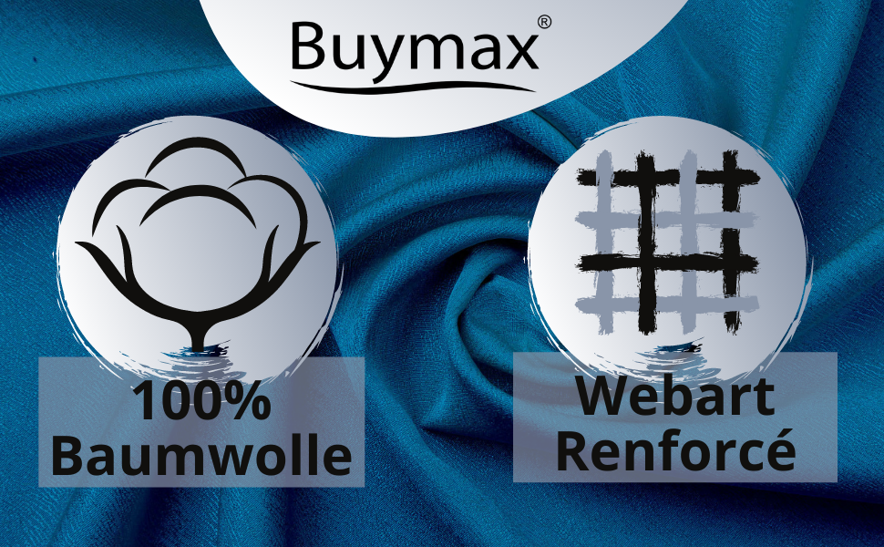 Комплект постільної білизни Buymax® 200x220 см, 100% бавовна, 3-частини (простирадло, 2 наволочки 80x80 см), з рельєфним покриттям, з блискавкою, сертифікат ÖKO-TEX