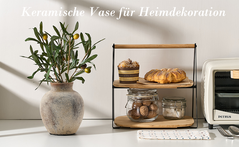 Керамічна ваза для квітів ручної роботи, 15.2 см, богемний стиль, декор для дому, теракота, сіро-коричневий колір