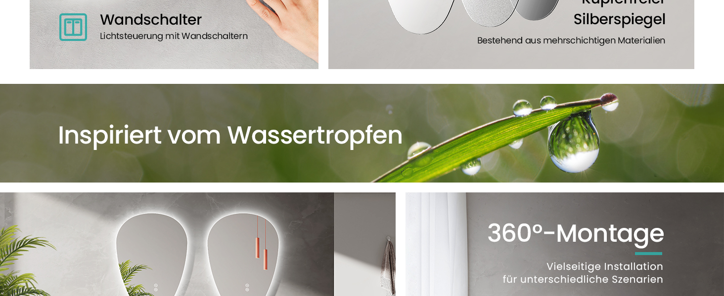 Дзеркало для ванної кімнати EMKE з підсвічуванням 80x60 см, з полицею, антизапар, регульоване холодне біле світло 6500K, сенсорне управління, функція пам'яті, асиметричне дзеркало для ванної кімнати (70L x 50B см)