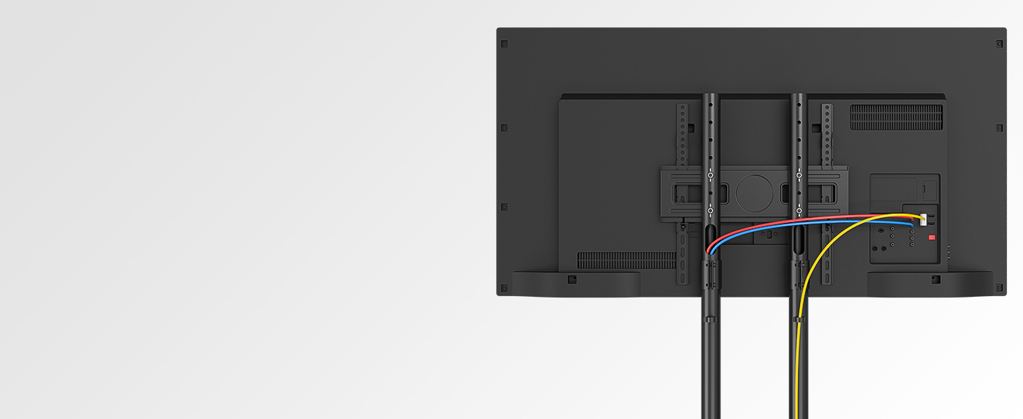 Мобільна підставка для телевізора BONTEC 32-70 дюймів, чорна, з колесами, регульована висота, VESA 400x400, до 50 кг, з кабельним каналом