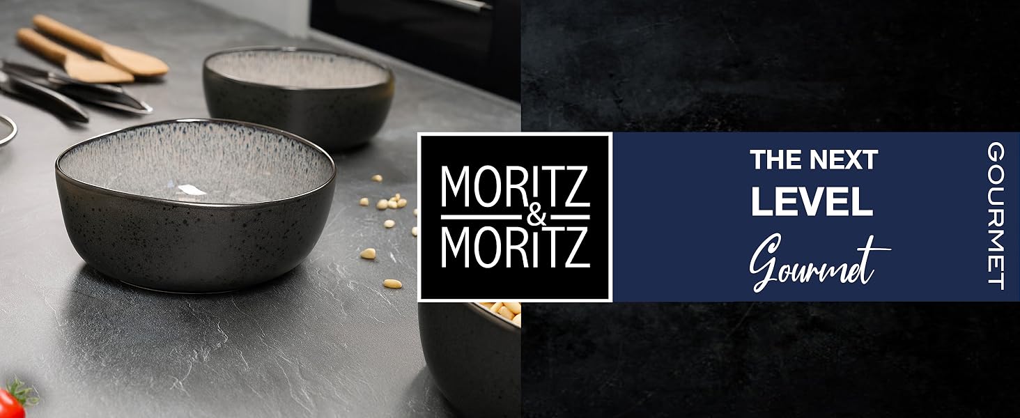 Набір посуду Moritz & Moritz ORGANIC на 6 осіб (18 предметів) - Елегантний набір тарілок з високоякісної кераміки (сірий)
