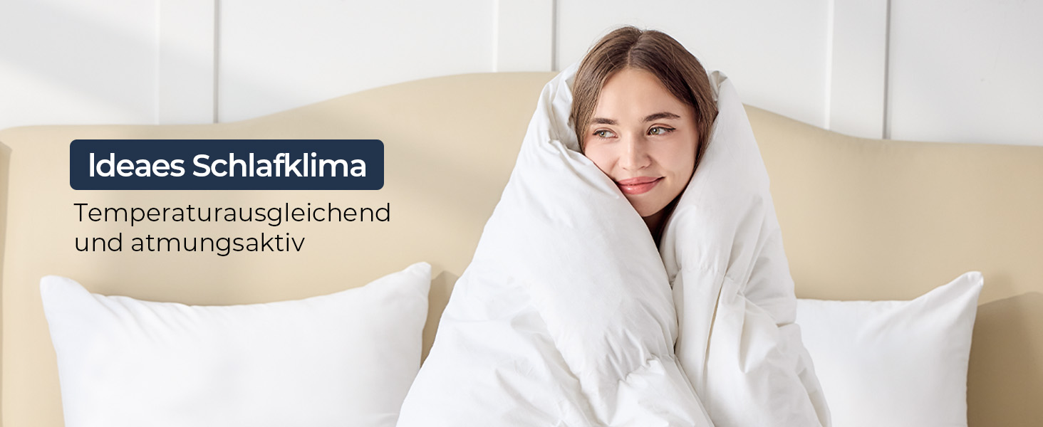 Зимова ковдра UNIKOME з пуху та пера 135x200 см, наповнювач 1500г, 100% бавовна, біла, сертифікат Oeko-Tex, Made in Germany