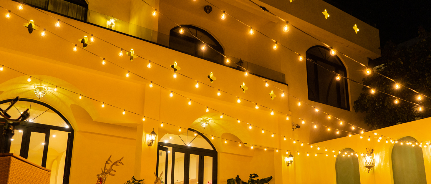 LED гірлянда для вулиці з пультом керування, 15м, G40, диммування, 4 режими, таймер, вологостійка, для саду, балкону, тераси, вечірки, кемпінгу, весілля