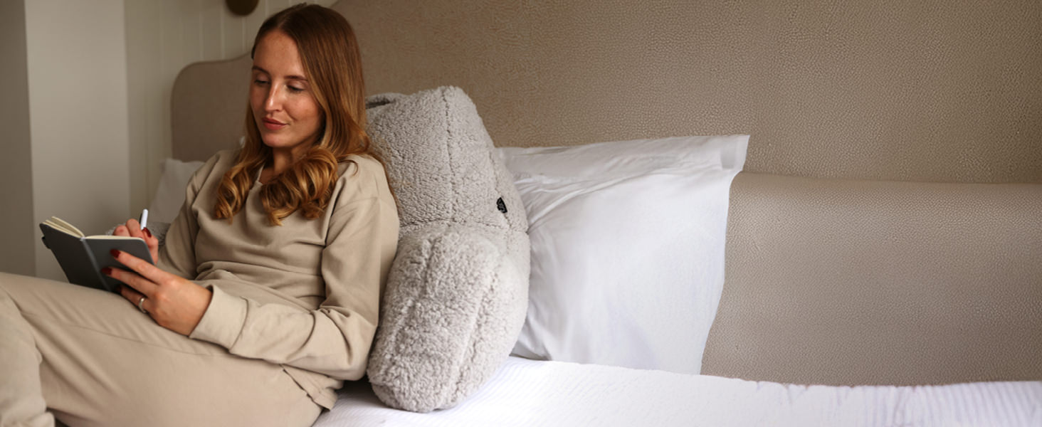 М'яке крісло-подушка для читання з підставкою для спини, Ведмедик, Сірий (1 шт.)