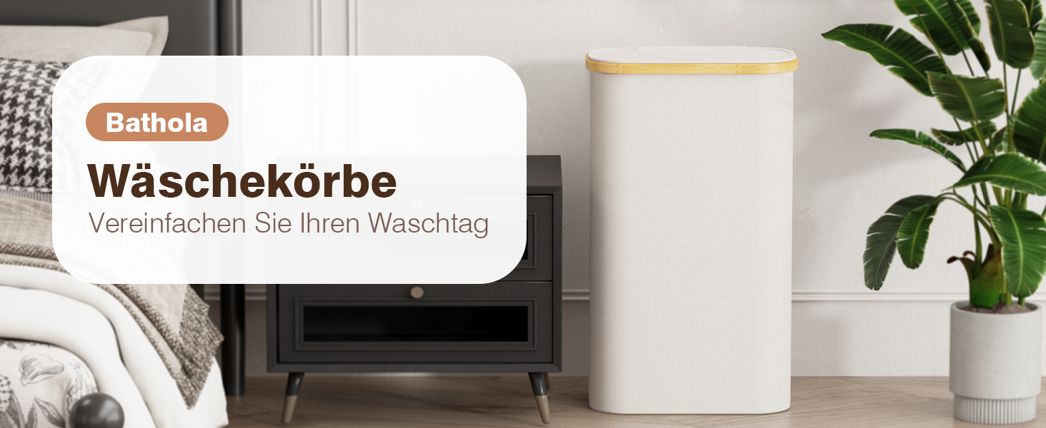 Вузький кошик для білизни з кришкою, 75L, складний, для спальні, ванної, пральні, дитячої кімнати, бежевий