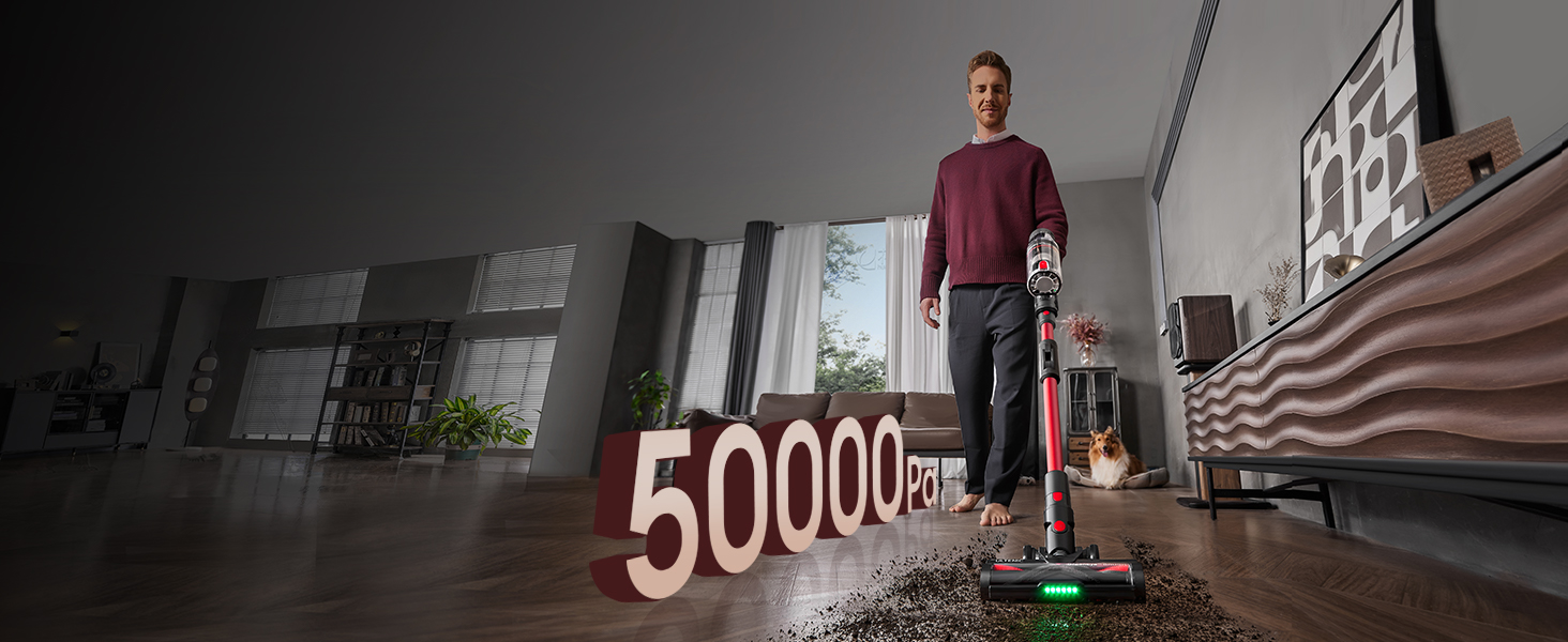 Бездротовий акумуляторний пилосос Ultenic U16 Flex: 550W, 50000Pa, 60 хв роботи, сенсорний екран, труба-кліпса, док-станція, антизаплутування для твердих поверхонь, килимів та шерсті тварин