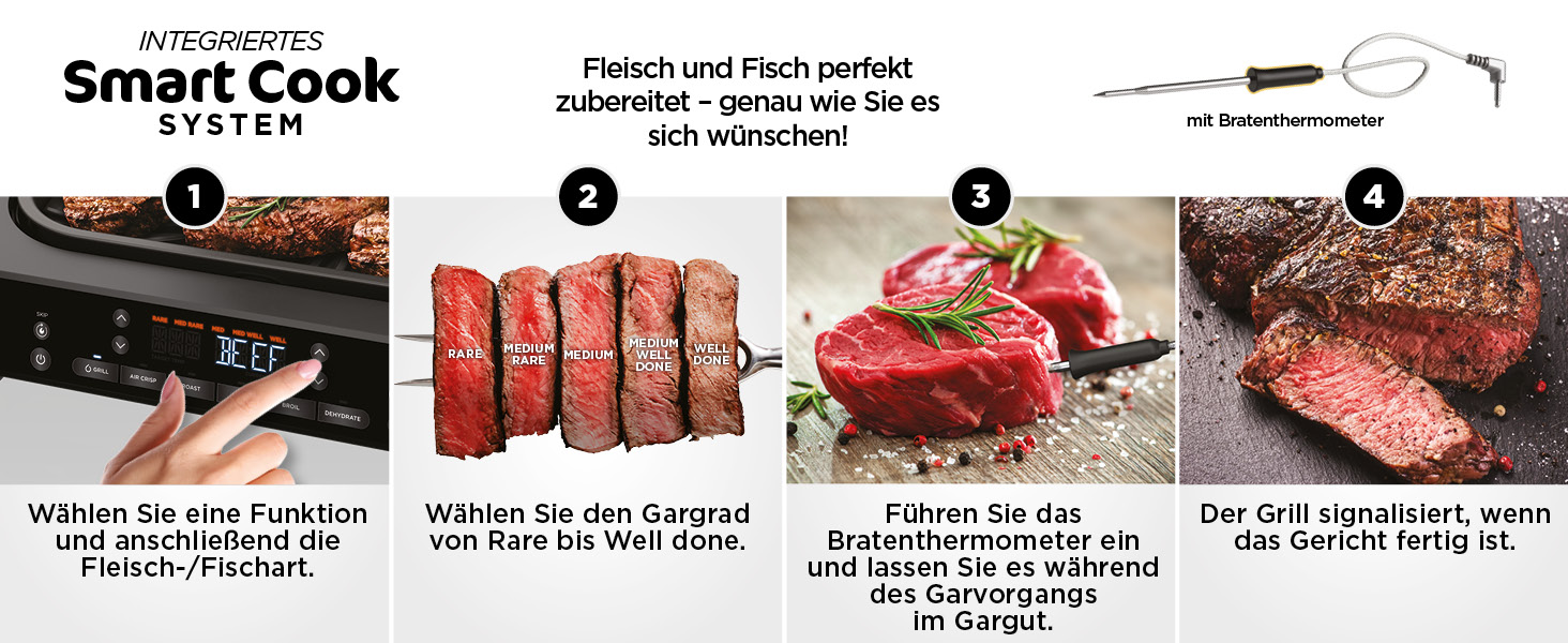 Мультигриль Ninja MAX 6-в-1 з фритюрницею, 3.8л, сірий/срібний, DG551EU