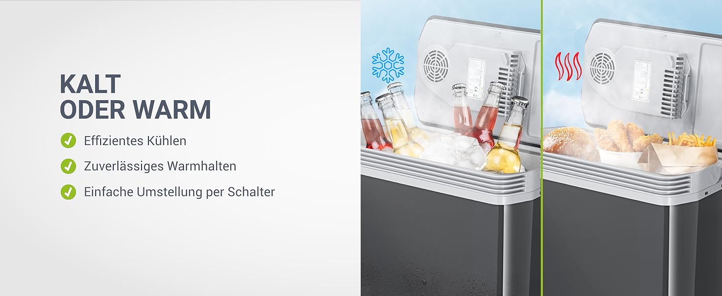 Автомобільний холодильник Juskys 24л 12/230V: термобокс для авто, кемпінгу, подорожей - охолодження та підігрів