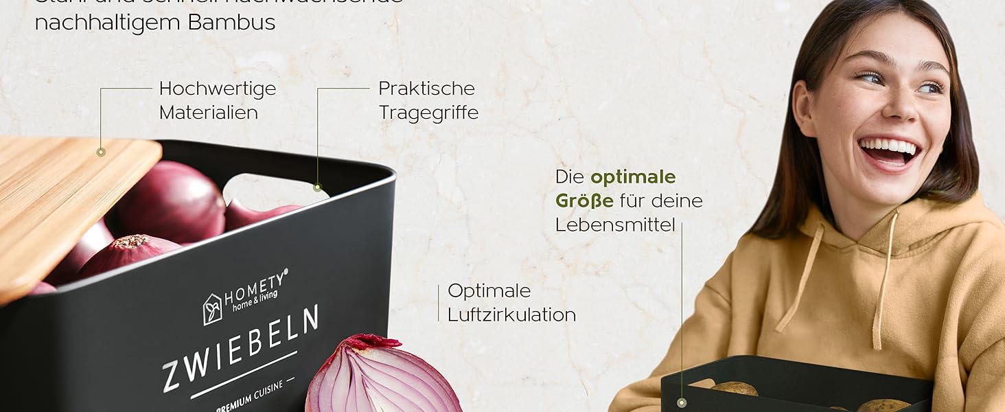 Набір контейнерів для зберігання картоплі, цибулі та часнику [3 шт] - Зберігає овочі свіжими довше (Чорний)