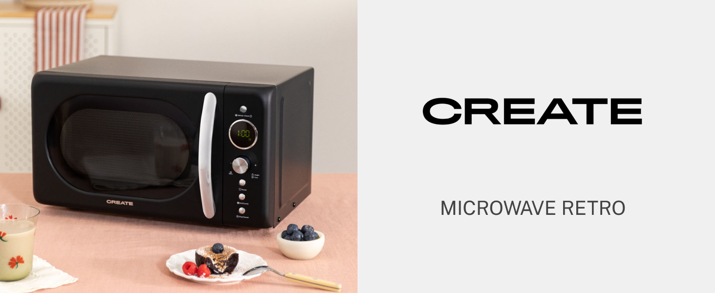 Мікрохвильова піч ретро Salbeigrün 20л з грилем та LCD дисплеєм 900W