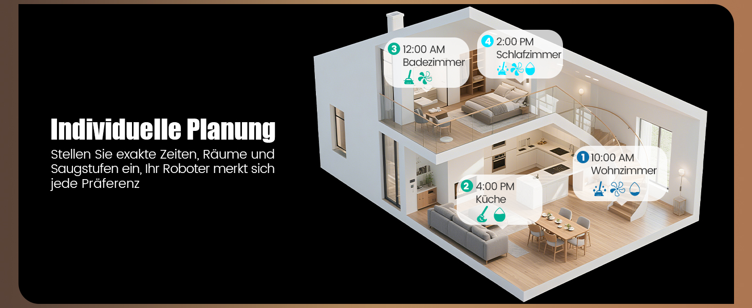 Робот-пилосос AIRROBO T25+ з вологою, LiDAR, 5500Pa, 240хв, керування через додаток, для тварин, чорний