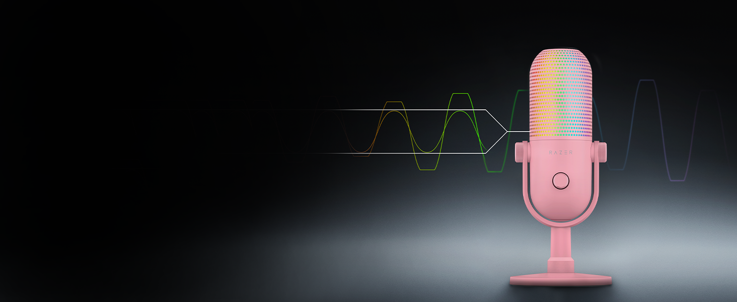 Мікрофон Razer Seiren V3 Mini - Рожевий (USB, компактний, з LED-індикатором, для стрімінгу)