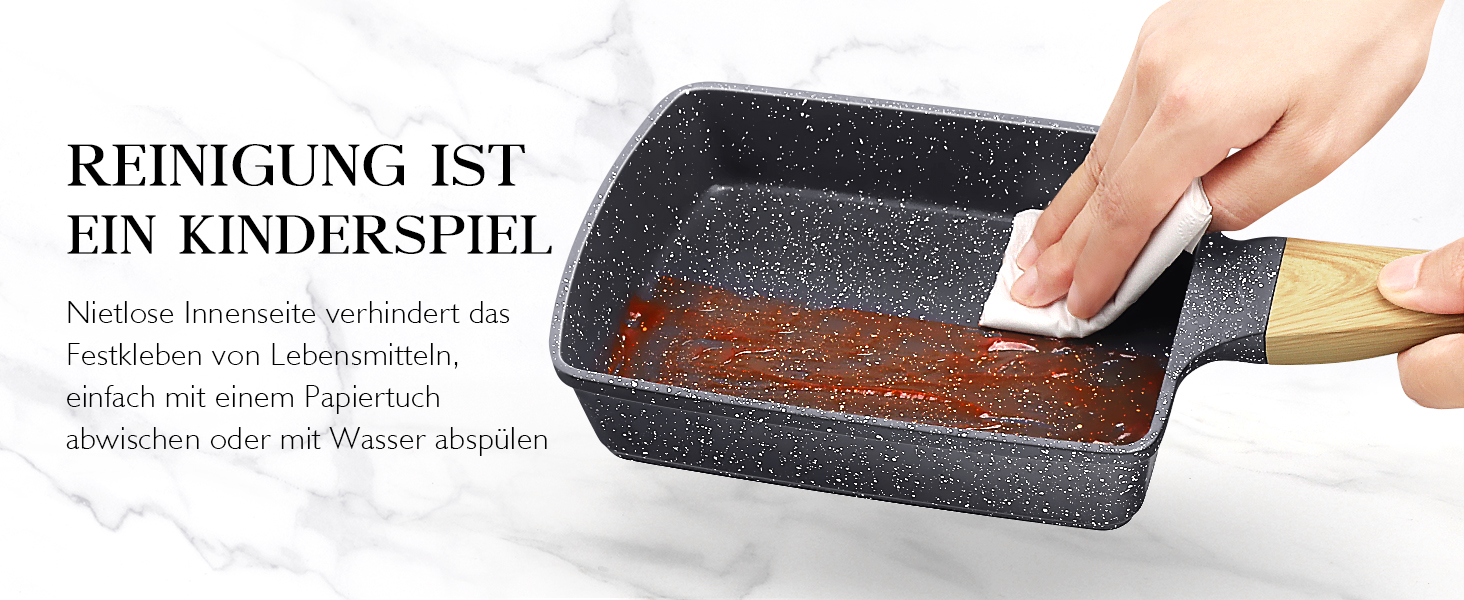 Пан для приготування тамагоякі (японського омлету) GiPP, 18x13 см, з гранітно-антипригарним покриттям, без PFOA/PFOS, сірий