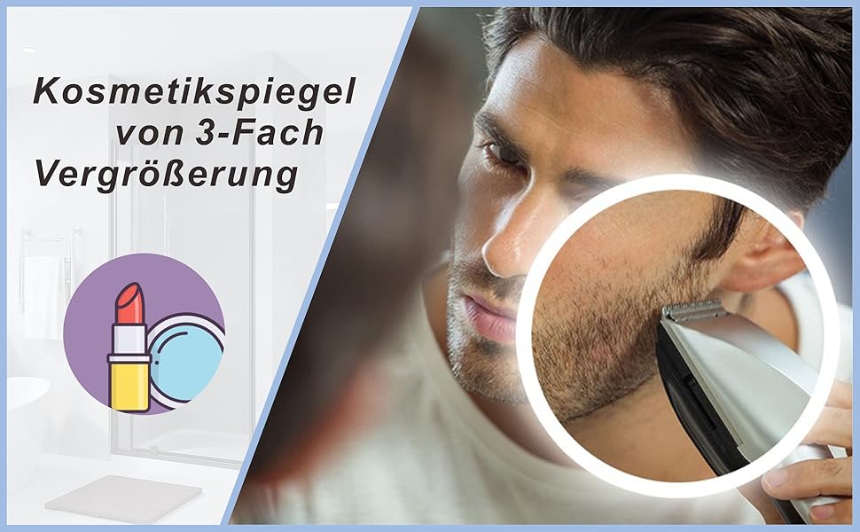 Дзеркало для ванної кімнати AQUABATOS LED 50x70 см з підсвічуванням, сенсорним вимикачем, регулюванням температури світла (6400K), IP44, CE, енергозберігаюче. Серія Essens