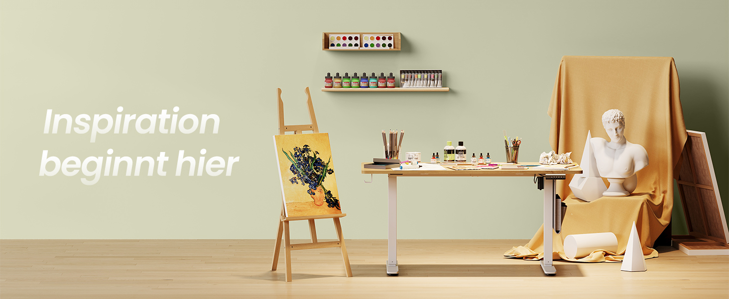 SONGMICS Стол письменний з регулюванням висоти, електричний, з пам'яттю 4 положень, vintage brown-matte black, LSD026X01