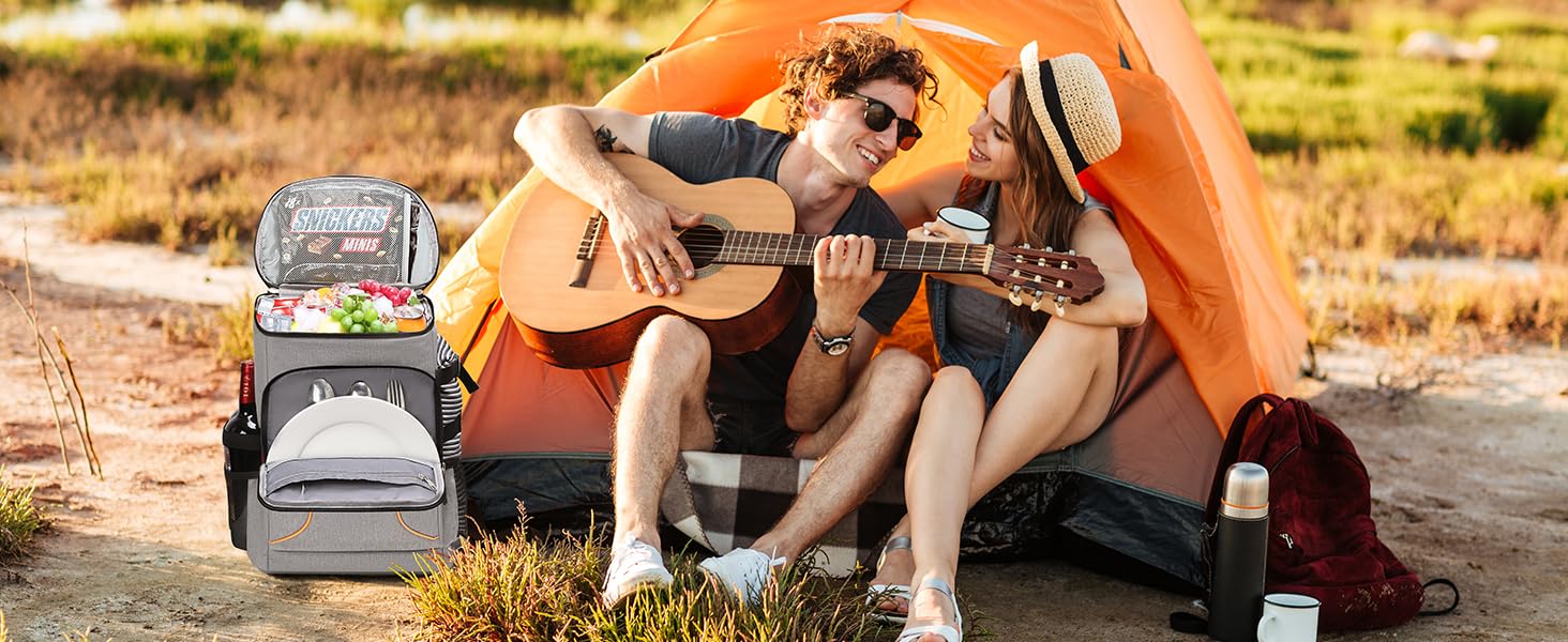 Рюкзак-холодильник Estarer 35L сірого кольору: для пікніків, кемпінгу та пляжу. З відкривачем для пляшок, водонепроникний.