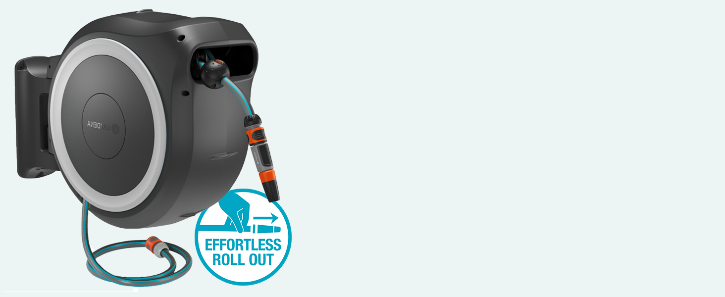 Gardena PowerRoll XXL Solo: Автоматичний шланг на котушці з акумулятором, 40м, білий, UV-стійкий, для саду