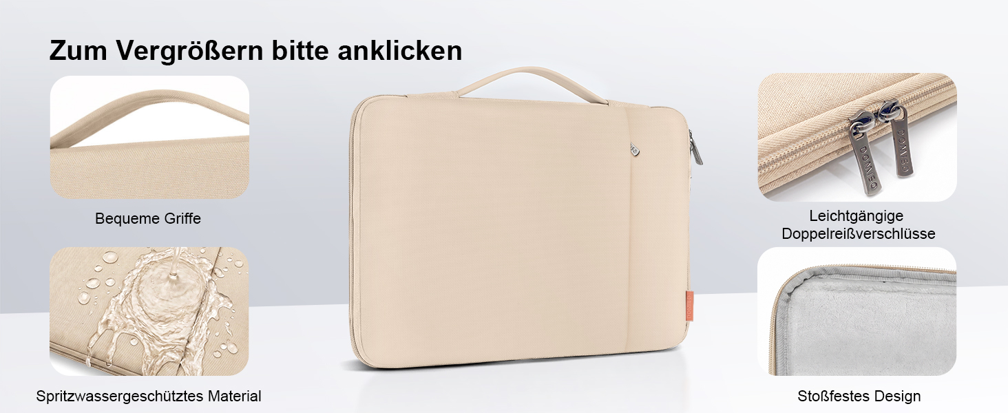 Чохол-сумка для ноутбука DOMISO для MacBook Pro 14 дюймів, захисний м'який кейс, бежевий