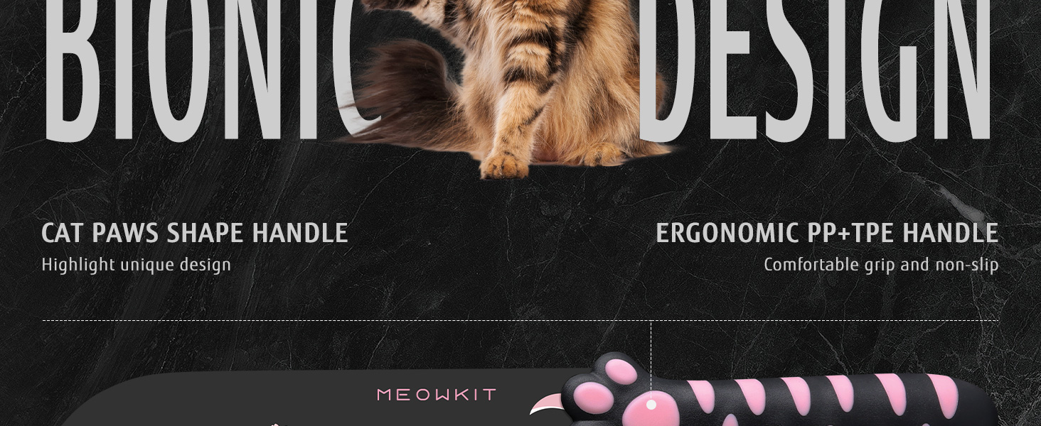 Набір кухонних ножів MEOWKIT 5 шт. з підставкою, нержавіюча сталь, набір ножів у формі котів, чорний/рожевий