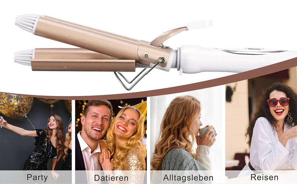 Welleneisen 3 Fässer TOP4EVER: локони для довгих та коротких волосся, 22 мм, регулювання температури