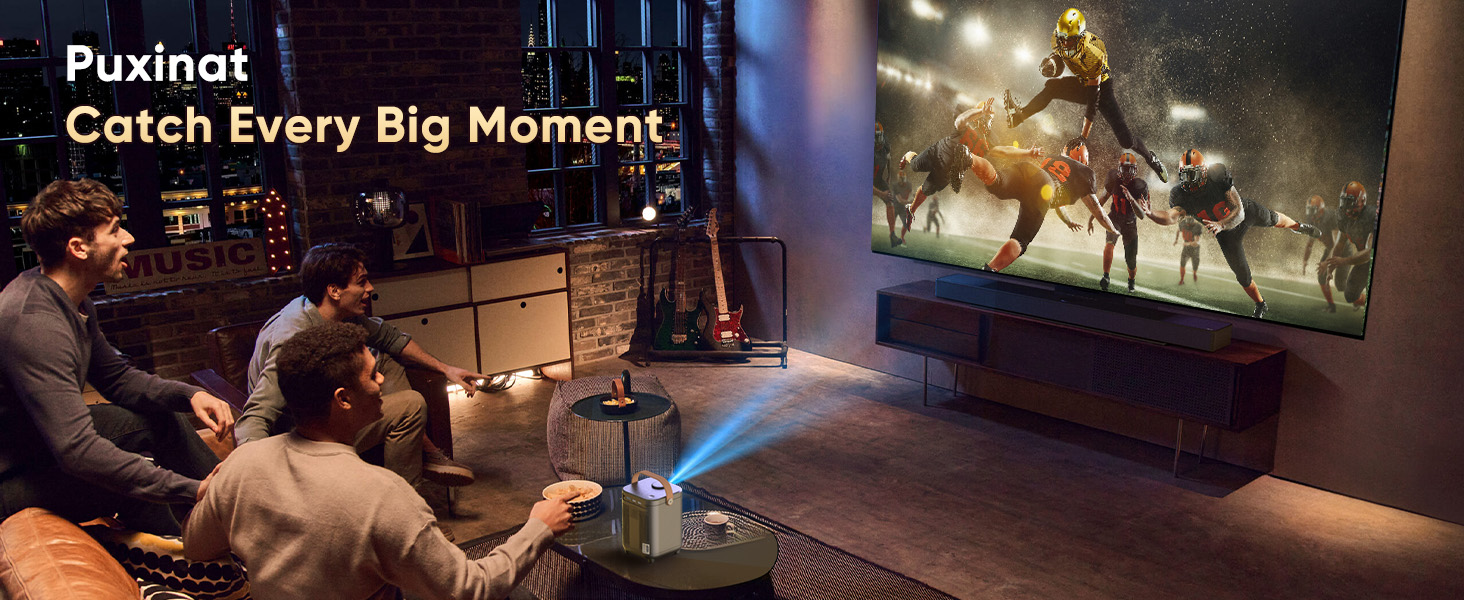 Beamer проєктор електричний 4K Full HD 1080p з автотрапецеїдною корекцією, WiFi 6, BT5.2, 50% зум, портативний для домашнього кінотеатру/відпочинку на природі, сумісний з ТВ приставкою/ноутбуком/смартфоном