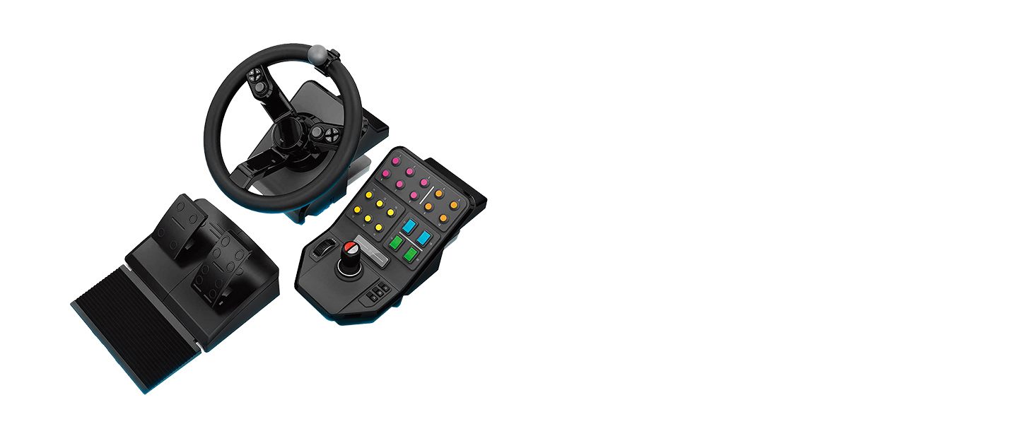 Джойстик Logitech G Saitek Farm Sim Controller для Farming Simulator: кермо, педалі, 38+ кнопок, USB, PC/Mac - Чорний