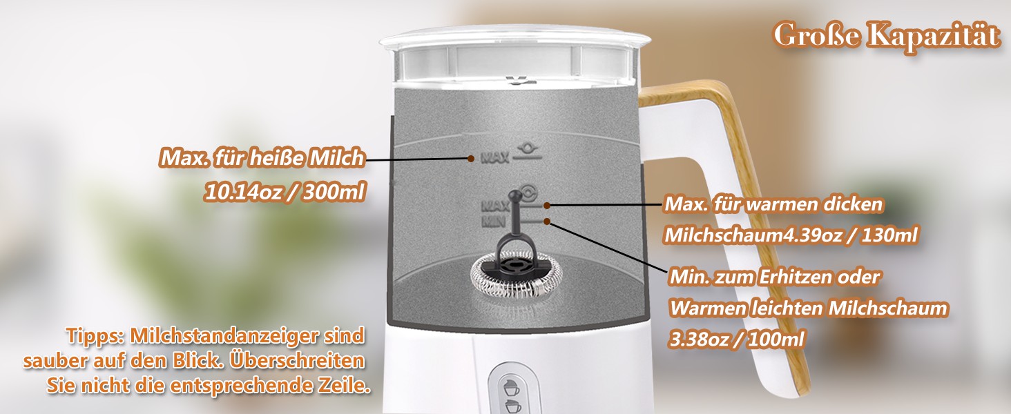 Електричний спінювач молока 4-в-1 – спінювач молока, нагрівач молока, білий
