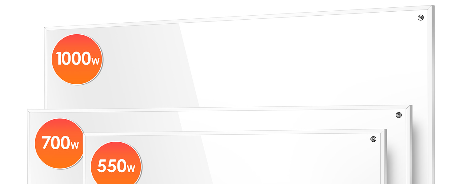 Інфрачервовий обігрівач KESSER® 350W: підлоговий/стінний, з пультом, термостатом та керуванням через додаток. Економія енергії, білий.