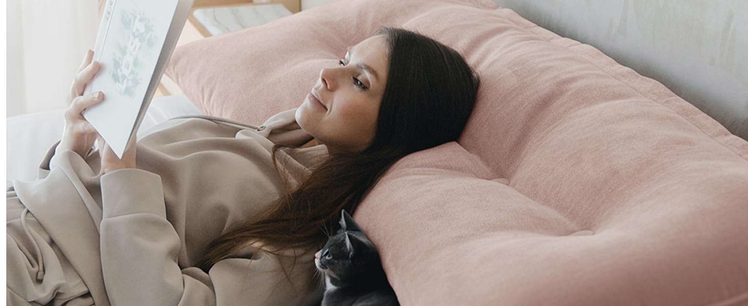 Підголовник Björn&Schiller для спини - подушка для ліжка та дивана, клиновидна подушка, спинка для стіни, сидіння, подушка для стіни, велика знімною обложкою (шампань, 70 см)