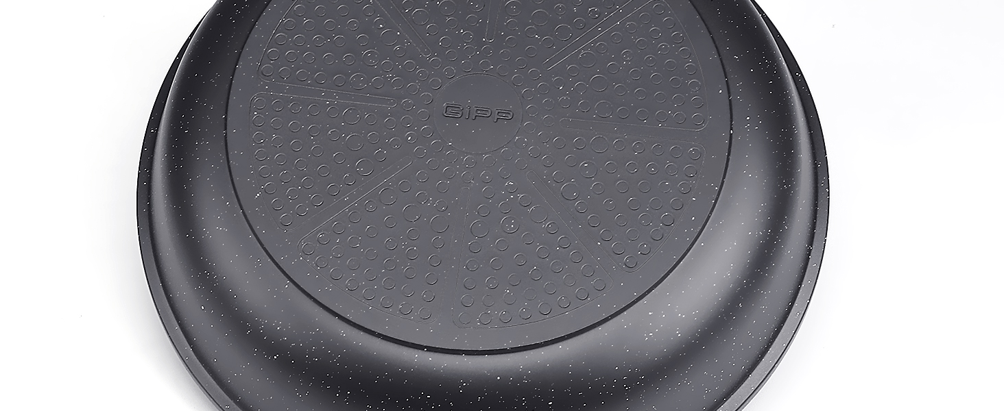 Пан з антипригарним покриттям GiPP Keramik 24 см - здоровий, без PFOA/PFAS, для індукційних плит, миється в посудомийній машині, з холодним ручками. (Білий, Чорний, 26 см + кришка)