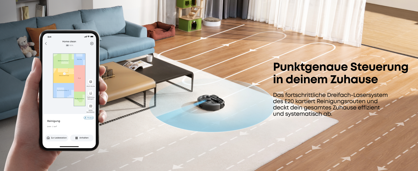 Робот-пилосос eufy HydroJet з функцією миття, 20000Pa, Turbo-сила всмоктування, щітки DuroSpiral, CornerRover для кутів, станція All-in-One, для тварин та дітей (E20)