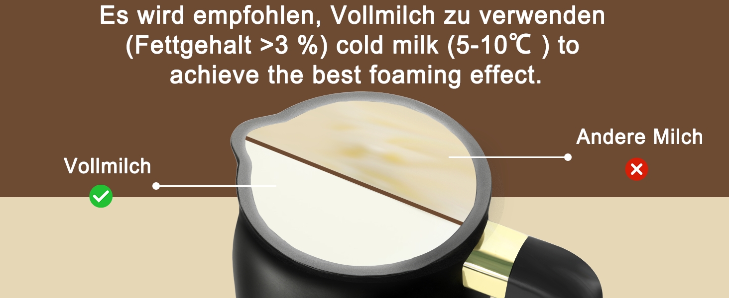 Електричний піноутворювач молока 4-в-1 з контролем температури. Підходить для капучино, лате та гарячого шоколаду. 2 насадки для різних типів пінки.