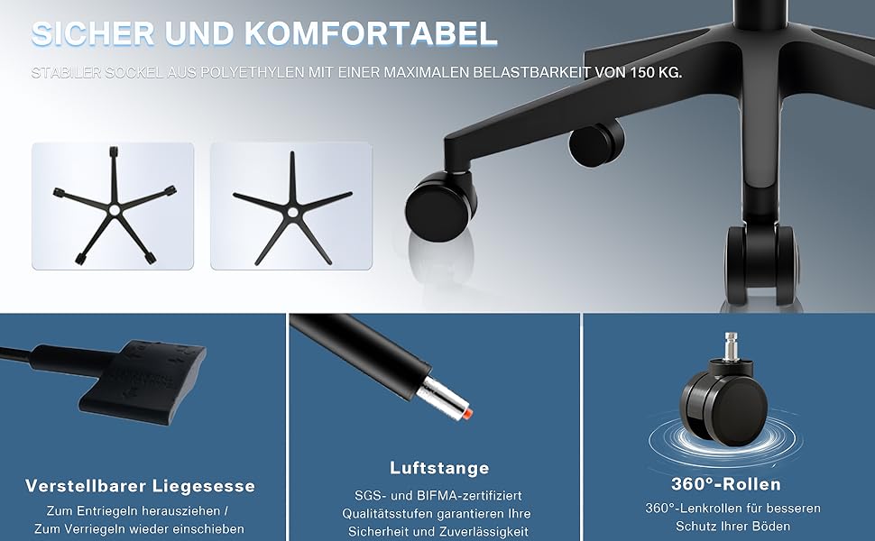 Ергономічне офісне крісло з підголівником та поперековою підтримкою, поворотне, з регульованими підлокітниками, чорне, для дому та офісу