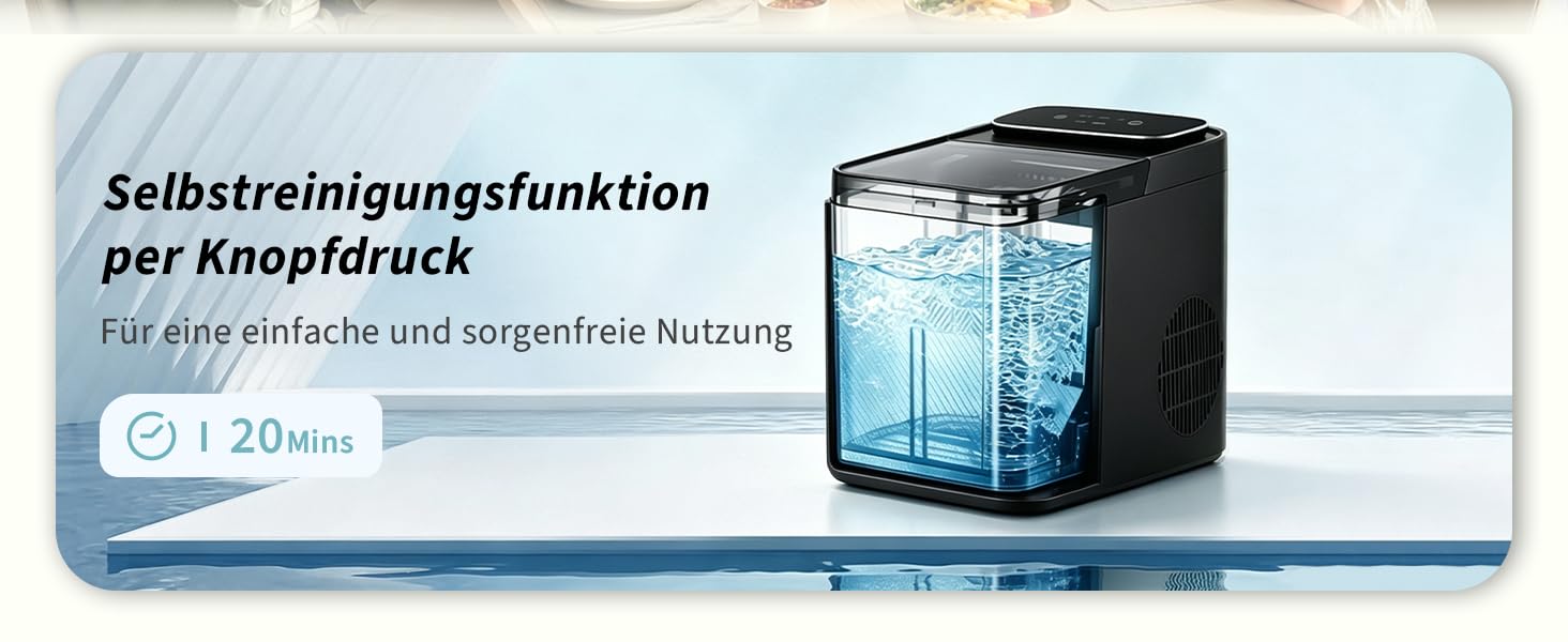 Льодогенератор Citybee з функцією самоочищення, 12 кг/доба, компактний Ice Maker для кухні, офісу та вечірок (Сірий)