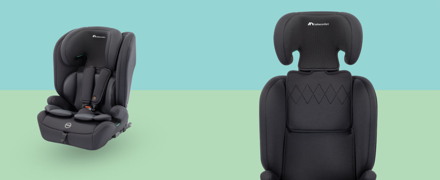 Автокрісло Bebeconfort Mitwachsender Kindersitz 9-36 кг, 15 міс. - 12 років, 76-150 см, збоку захист, 11 положень підголівника, інтегровані підлокітники, EverFix Plus i-Size (Чорний)
