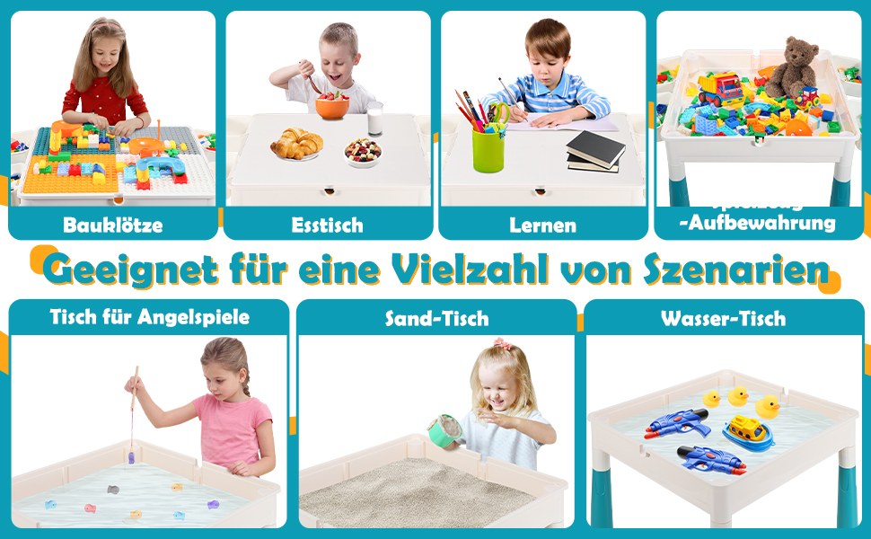 Дитячий стіл з 2 стільцями, ігровий стіл для дітей з 251 кубиком, багатофункціональний стіл для активностей від 2 років з місцем для зберігання, творчий стіл для конструювання з набором кубиків