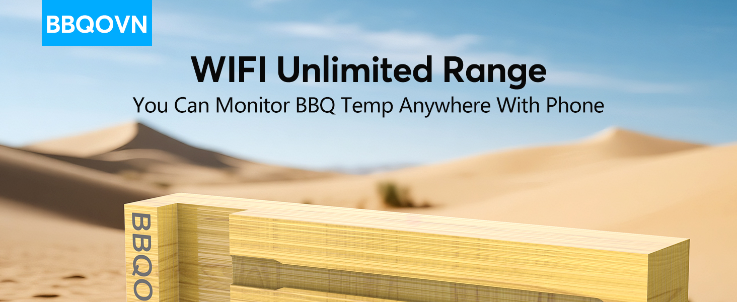 Термометр для м'яса WLAN Sub-1G з необмеженим радіусом дії, цифровою Smart-базою та 7 сертифікованими NIST-сенсорами – моніторинг температури навколишнього середовища для BBQ, гриля, духовки та Smoker (1 шт, чорний, компактний)