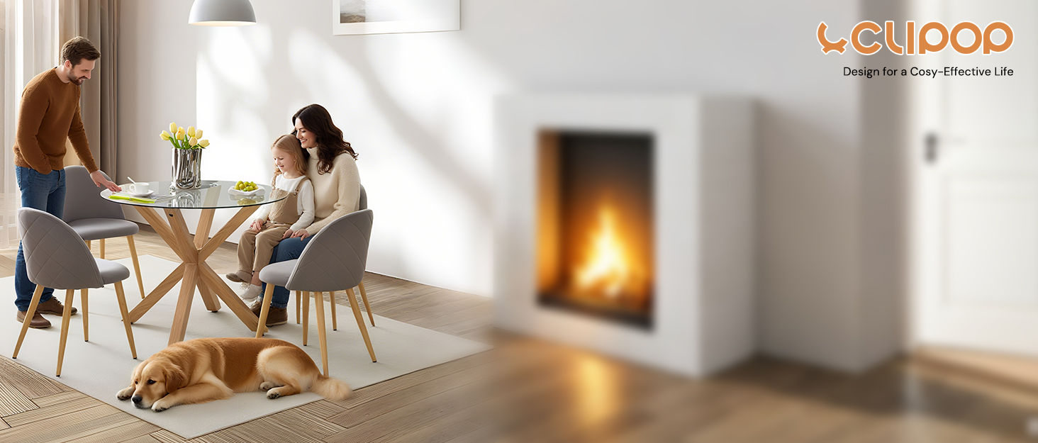 CLIPOP Комплект обідніх стільців 4 шт. Ретро, штучна шкіра, м'яке сидіння, металеві ніжки, для кухні/офісу, бежевий колір