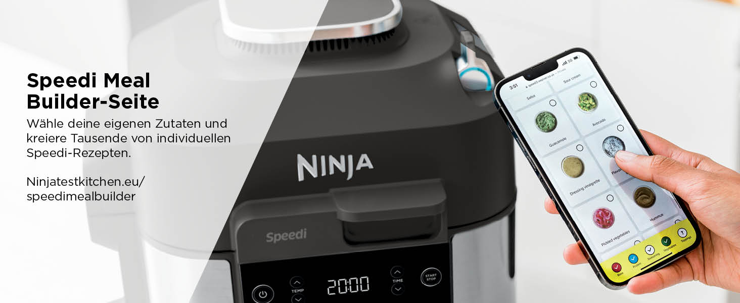 Мультиварка Ninja Speedi 5.7L 10-в-1: мультикокція, фритюрниця, гриль, випічка, повільне приготування, ON500EU