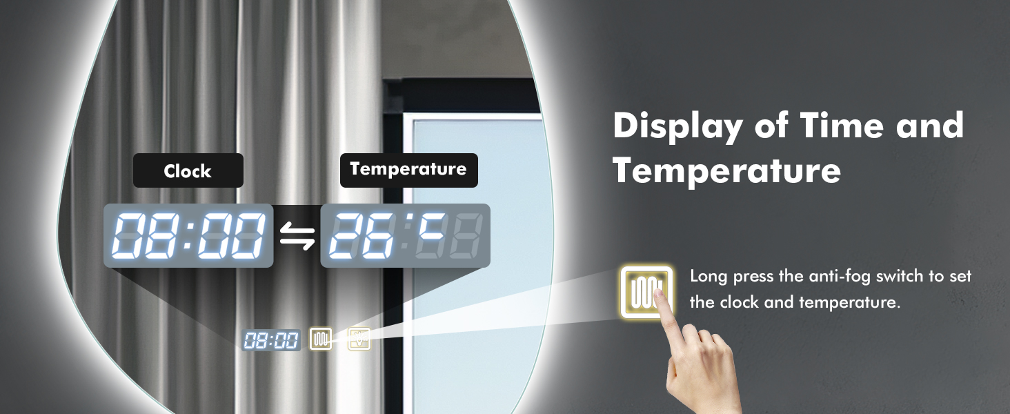 Дзеркало для ванної кімнати Sararoom з підсвічуванням, кругле LED дзеркало 600 мм, дзеркало для ванної кімнати з підсвічуванням, 3 кольори світла, регулювання яскравості, загартоване скло, функція пам'яті, антизапітніння (крапеподібне - 50 x 70 см)