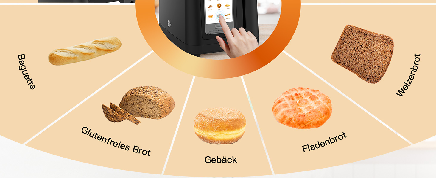 Тостер aeco toastlab Elite 2-слотовий з підставкою для булочок, широкі слоти, 6 рівнів підсмажування, 10 програм, 850W, LCD-дисплей, функція підняття, розморожування, піддон для крихт