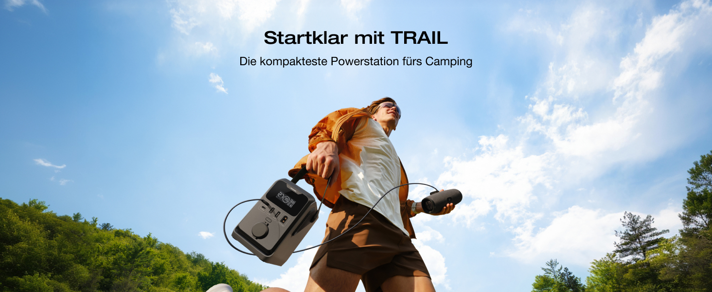 Електростанція EcoFlow Trail 300 DC+45W: портативна, 288 Wh, 300W, LFP-батарея, сонячний генератор, 5 виходів, захист від падінь, для кемпінгу та подорожей