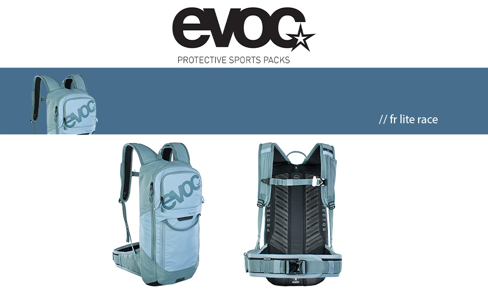 Рюкзак EVOC Protector FR Lite Race 10 10L - сіровуглець/чорний (Kopen Blue/Slate, S)