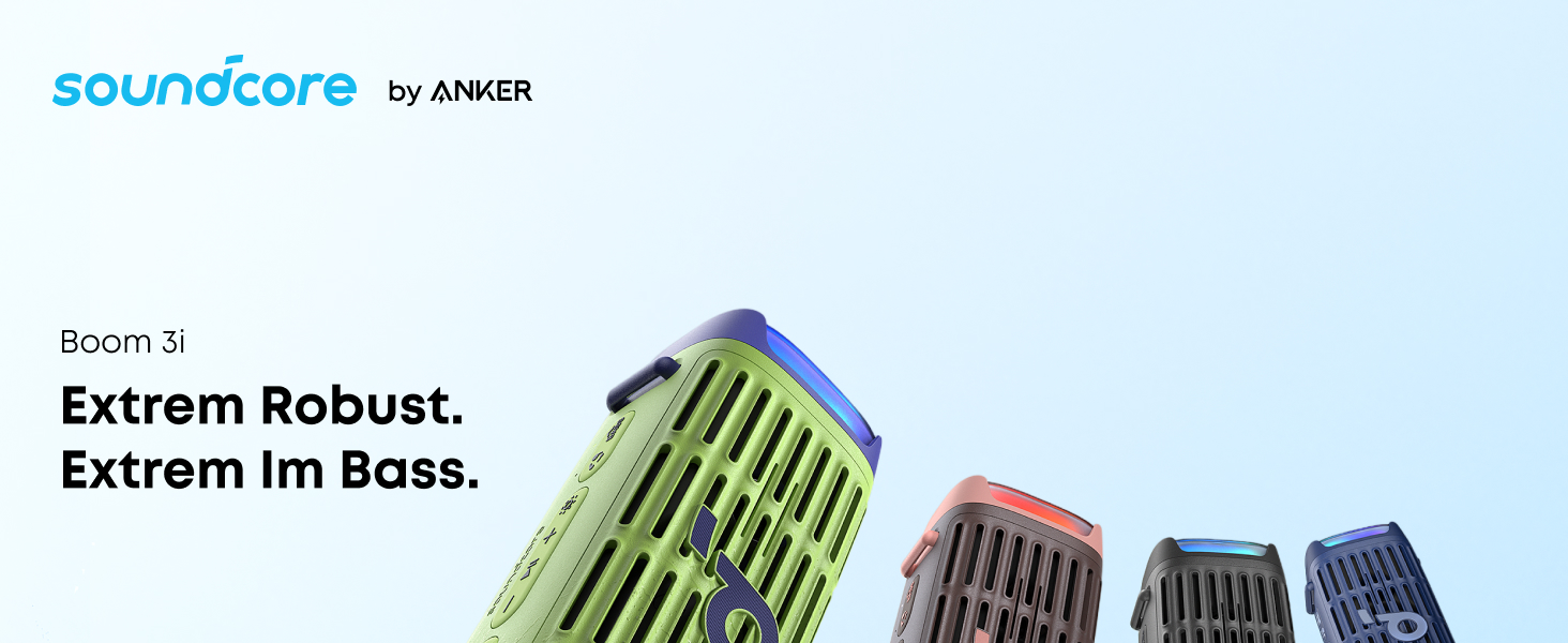 Soundcore Boom 3i від Anker – портативна Bluetooth колонка, водонепроникна IP68, 50W, 16 годин, світлодіодна підсвітка, TWS Stereo, для риболовлі, каякінгу, кемпінгу (Ozeanblau)
