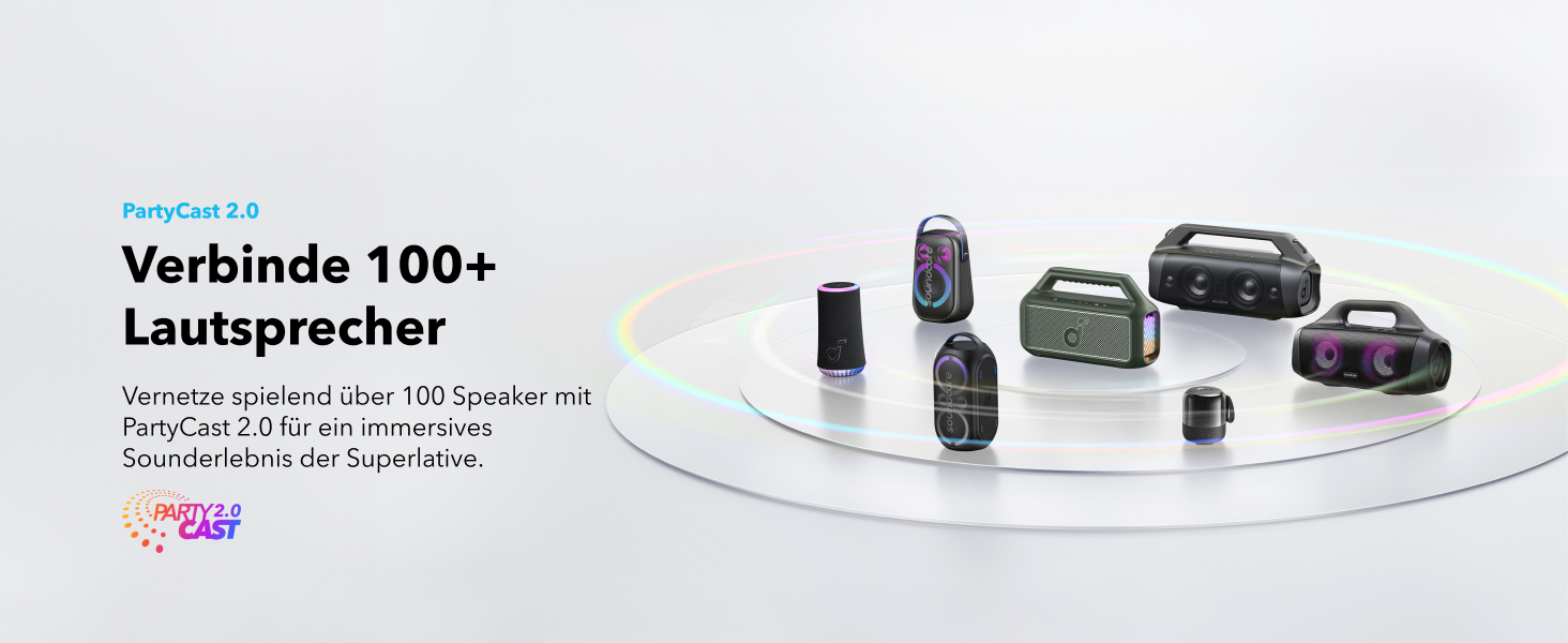 Soundcore Boom 2 - Портативна Bluetooth Колонка, 80W, Сабвуфер, LED, IPX7, 24h, USB-C, BT 5.3