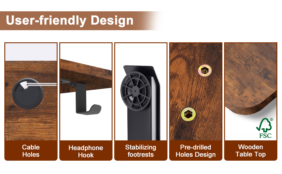 Електричний стоячий стіл Devoko 180x80 см з USB-портом, 3 положення, таймер, блокування, рустикальний/вінтажний колір