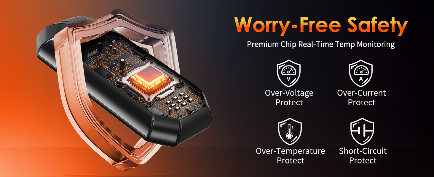 Електричні грілки для рук YAZDEKY 2 шт. - подарунок для чоловіків, 6000mAh, акумуляторні, чорні