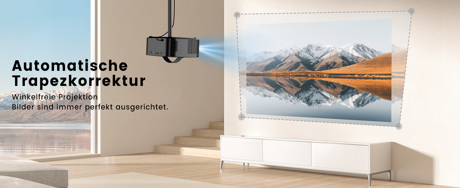 Smart-проектор ONOAYO 4K HDR10 з Dolby Audio, 15000 ANSI люмен, WiFi 6, Bluetooth 5.4, підтримка 800+ додатків, міні-беамер для домашнього кінотеатру, чорний
