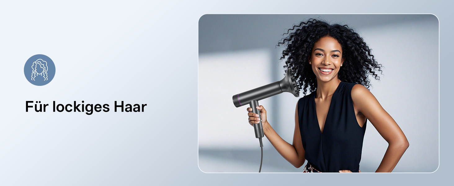 Професійний іонний фен для волосся CONFU 1700W, складаний фен з магнітним дифузором та стилізуючою насадкою, темно-сірий